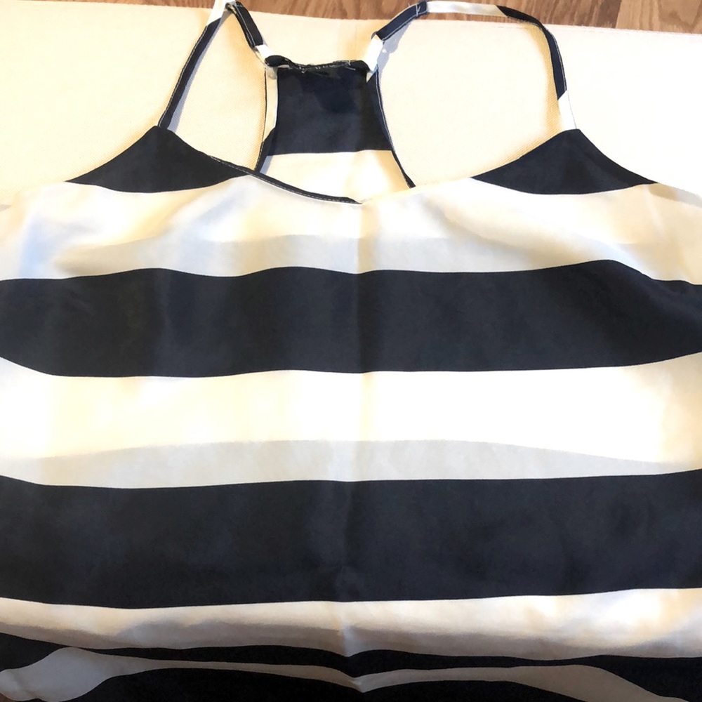 Jcrew navy & white nautical stripe sleeveless camisole, sz 2 EUC